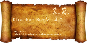 Kinszker Renátó névjegykártya